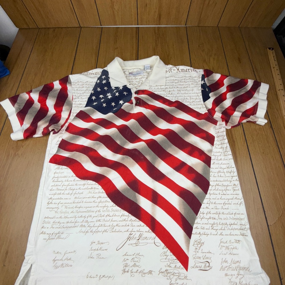 American Summer Clothing‎  Patriotic USA Flag  Independence Polo Shirt XL